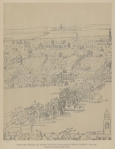 Ansicht von London, um 1550 von Anthonis van den Wyngaerde